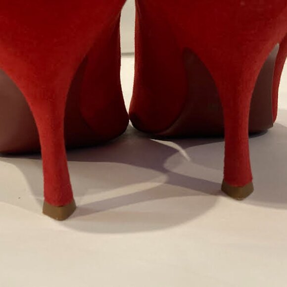 BCBGirls Chili (red) Kidsuede Peek Toe Pumps - Picture 5 of 6